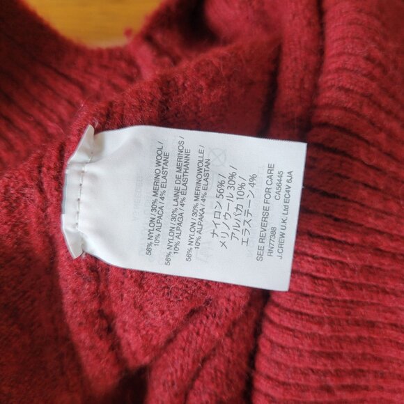J. Crew Women's Turtleneck Sweater M Burgundy Wool Blend - Picture 5 of 5